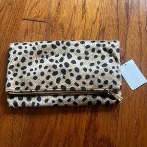 Chic Animal Print Foldover Clutch- new with tags!